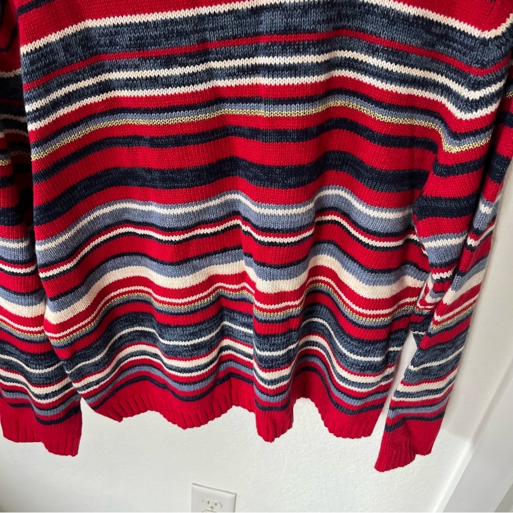 Tiara Women's Large Turtleneck Striped Sweater NWT - Picture 8 of 8